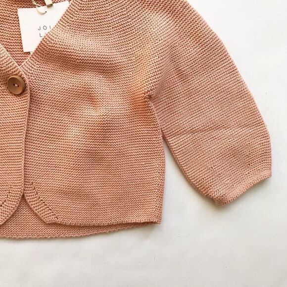 Zara NWT blush knit single button cardigan 6-9 months - Picture 4 of 5